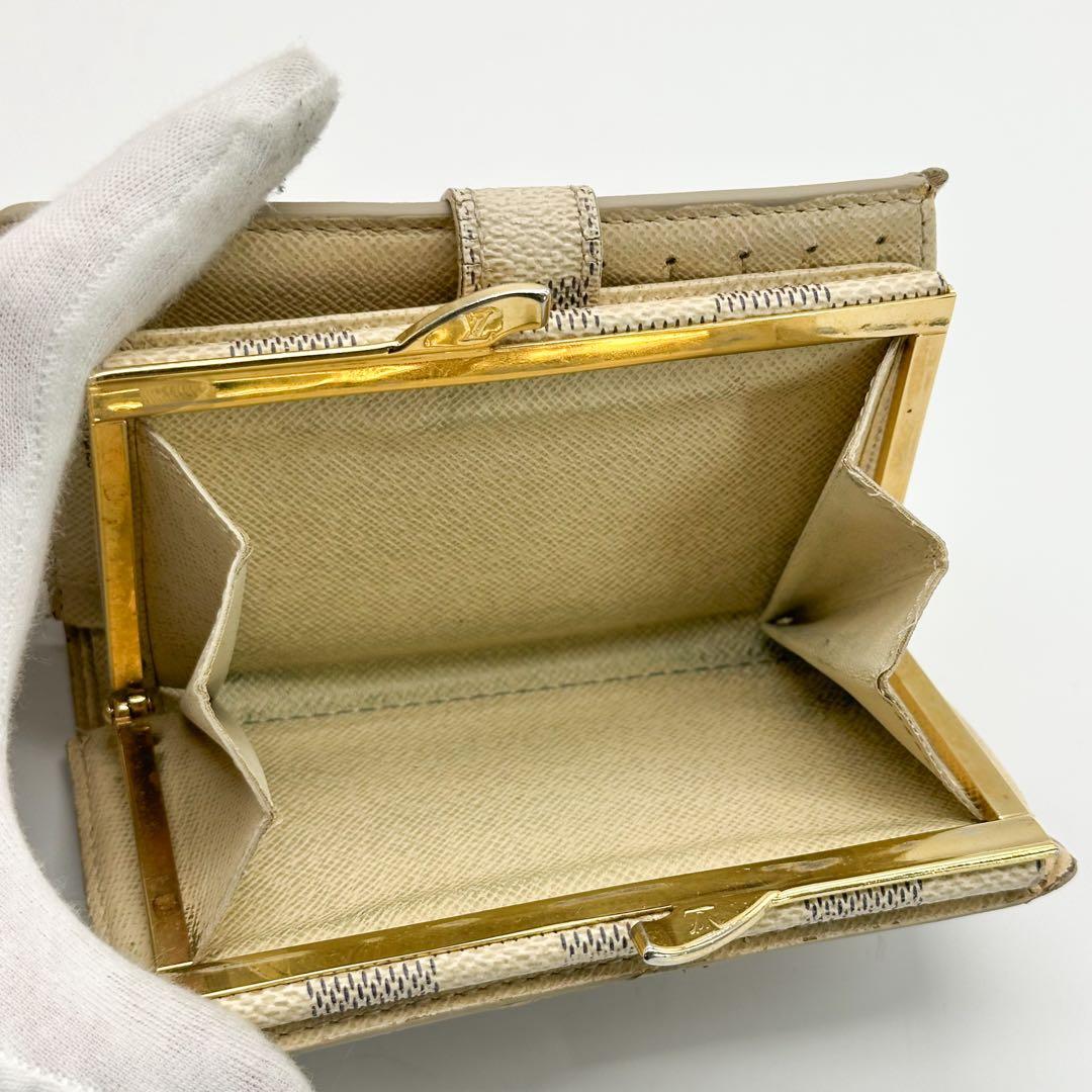 ルイヴィトン ポルトフォイユ ヴィエノワ ダミエ アズール がま口 二つ折り