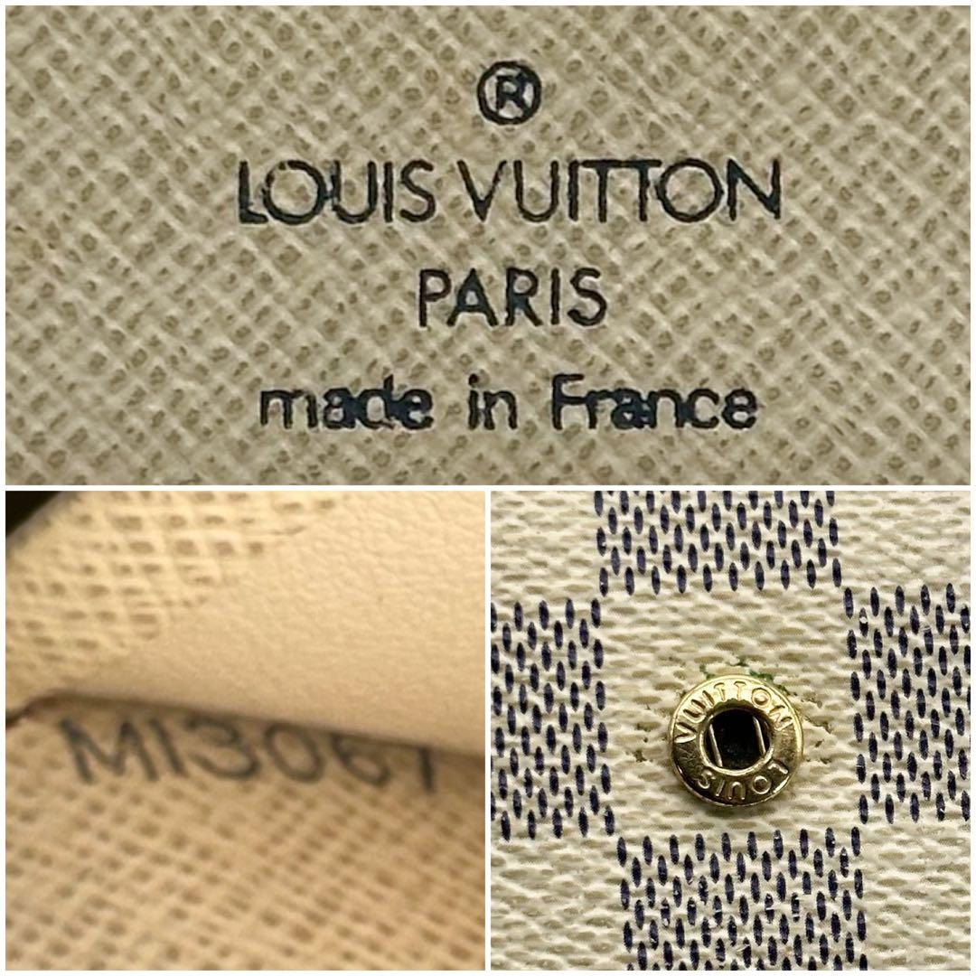 ルイヴィトン ポルトフォイユ ヴィエノワ ダミエ アズール がま口 二つ折り