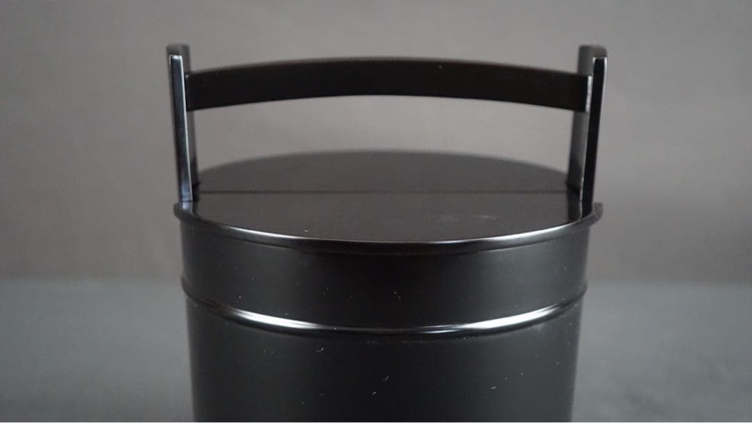 塗師 川瀬表完 作 真塗 手桶水指 共箱 茶道具