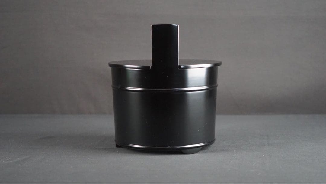 塗師 川瀬表完 作 真塗 手桶水指 共箱 茶道具