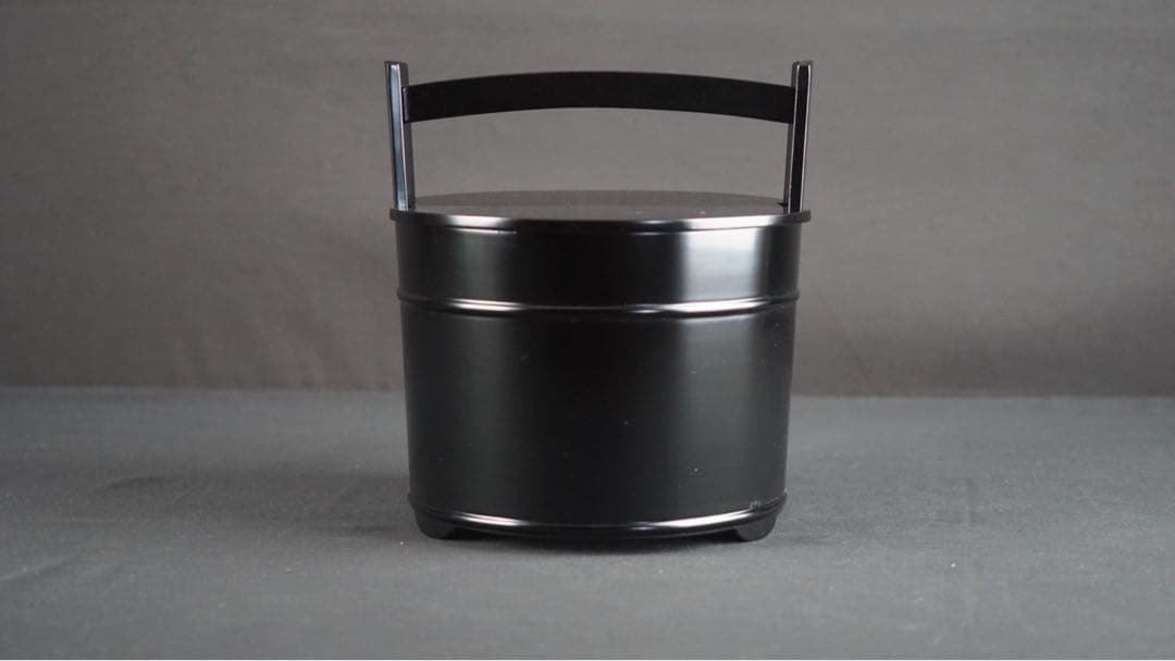 塗師 川瀬表完 作 真塗 手桶水指 共箱 茶道具