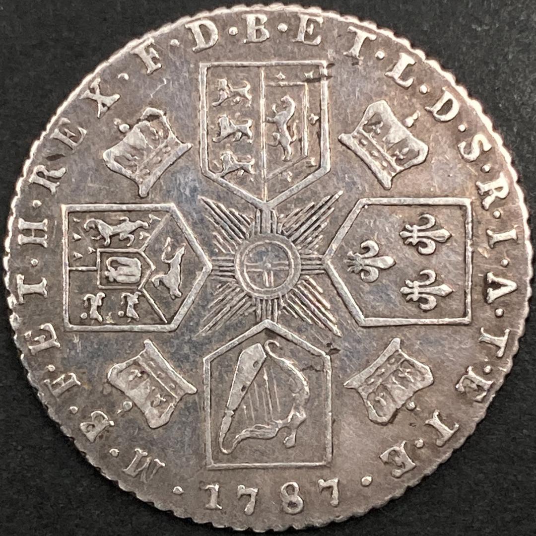 1787 イギリス 6ペンス銀貨・アンティーク 