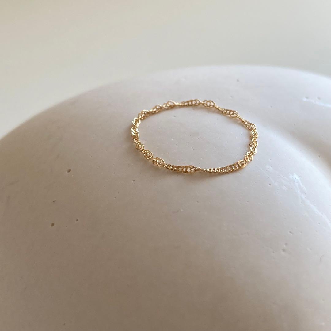 新品 日本製 18金 K18 リング 13号 チェーンリング 即日発送