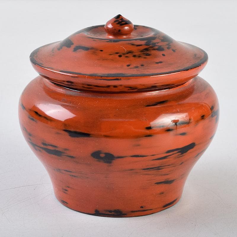 専用　茶道具　青紫園造　根来塗　正倉院御物薬壷形　茶入　共箱　M　R9456