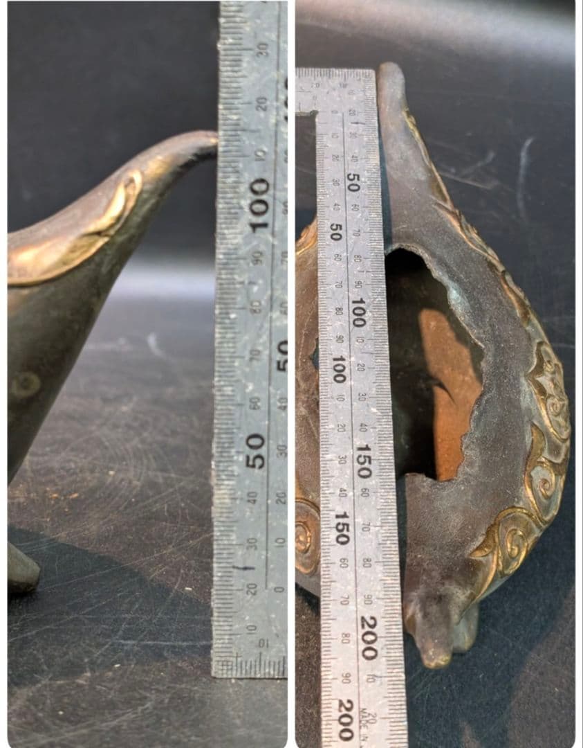 古銅 筆洗 銅器 宣徳銅 大明宣徳三年春工部大臣呉邦佐 在銘 銅製 金工 香炉