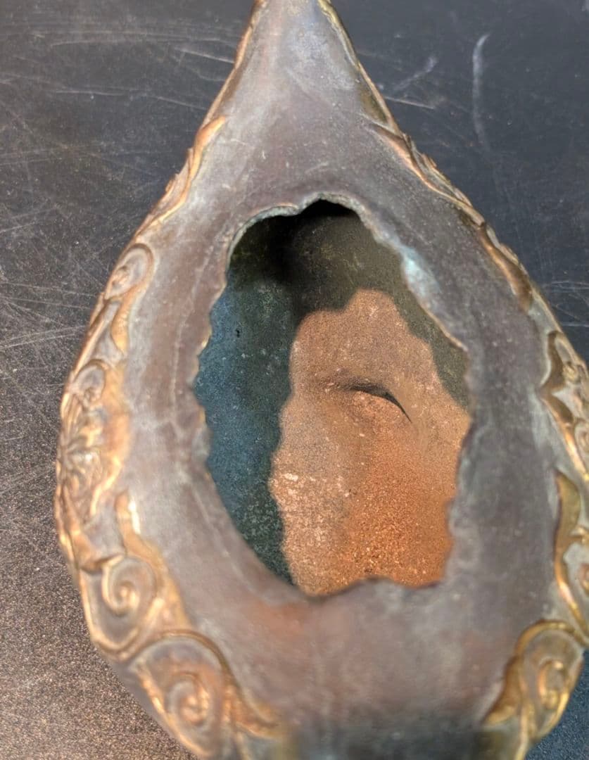 古銅 筆洗 銅器 宣徳銅 大明宣徳三年春工部大臣呉邦佐 在銘 銅製 金工 香炉