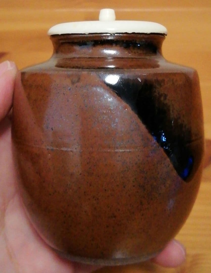 笹田有祥作　初花　肩衡　大名物　茶入　共箱　仕服付　略歴付　茶道具