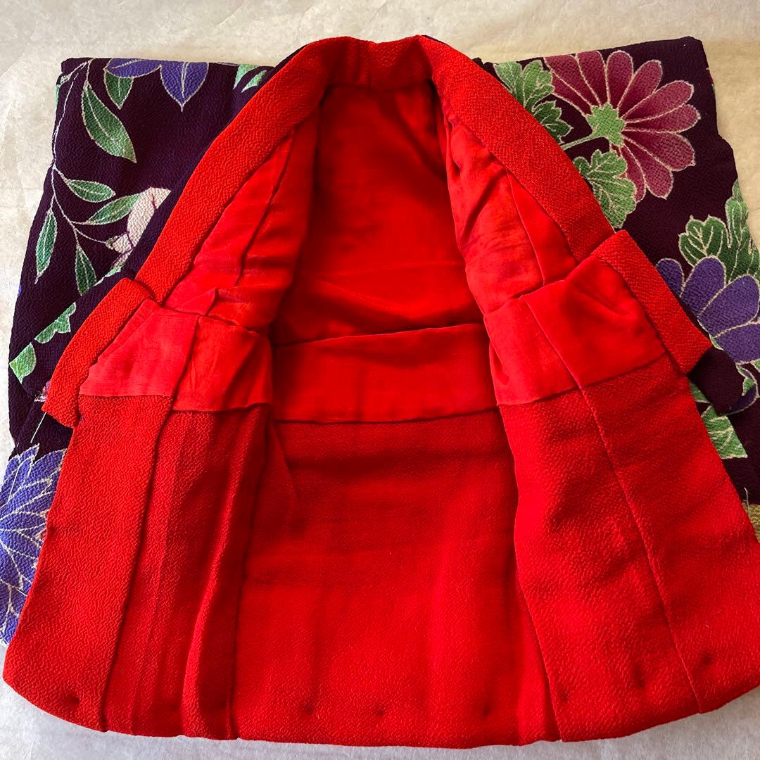 古布縮緬ちりめん　二重　2枚重ね　人形の着物　8号120701