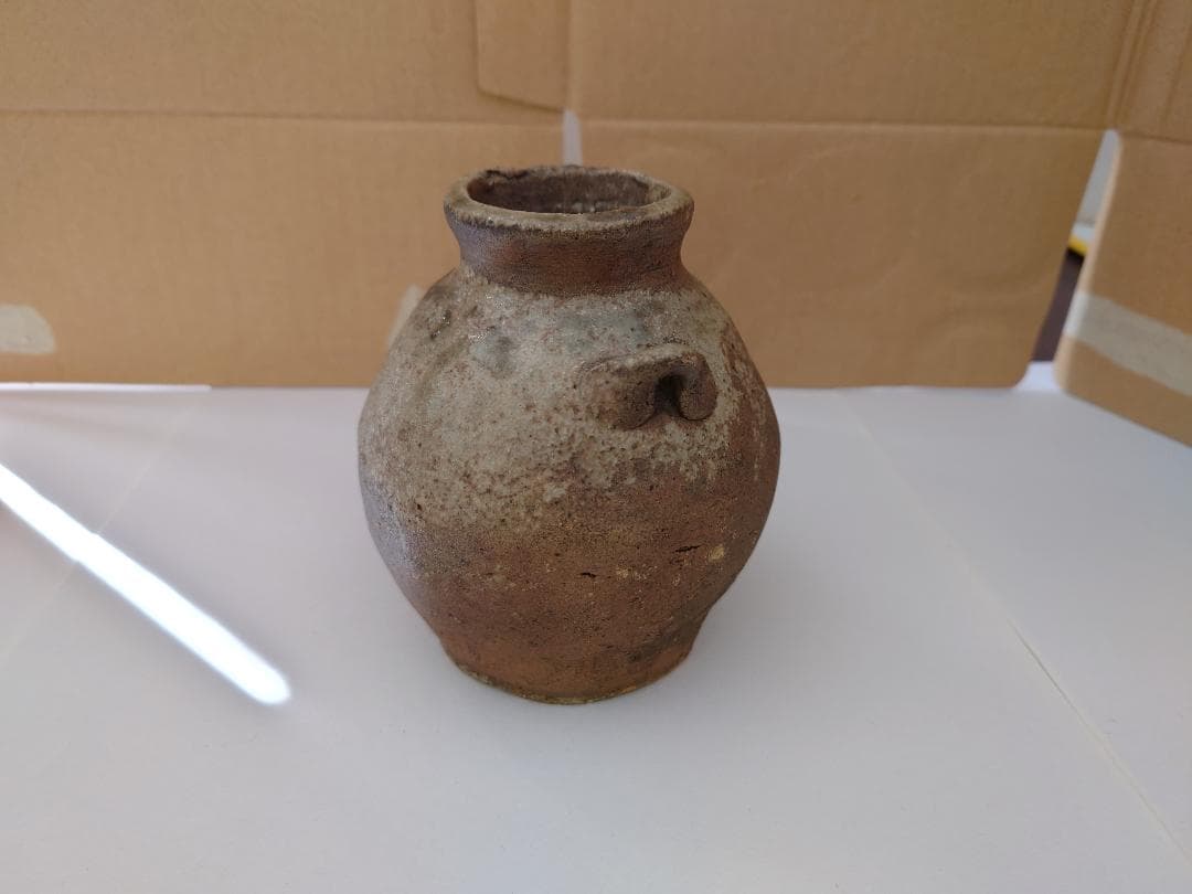 ★越前焼or常滑焼★耳月小壺★室町☆骨董品☆