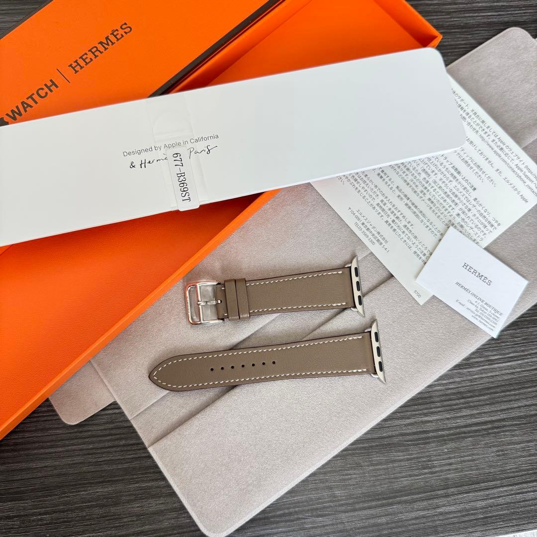 2611 ほぼ未使用　Apple Watch エルメス　エトゥープ　レザーバンド