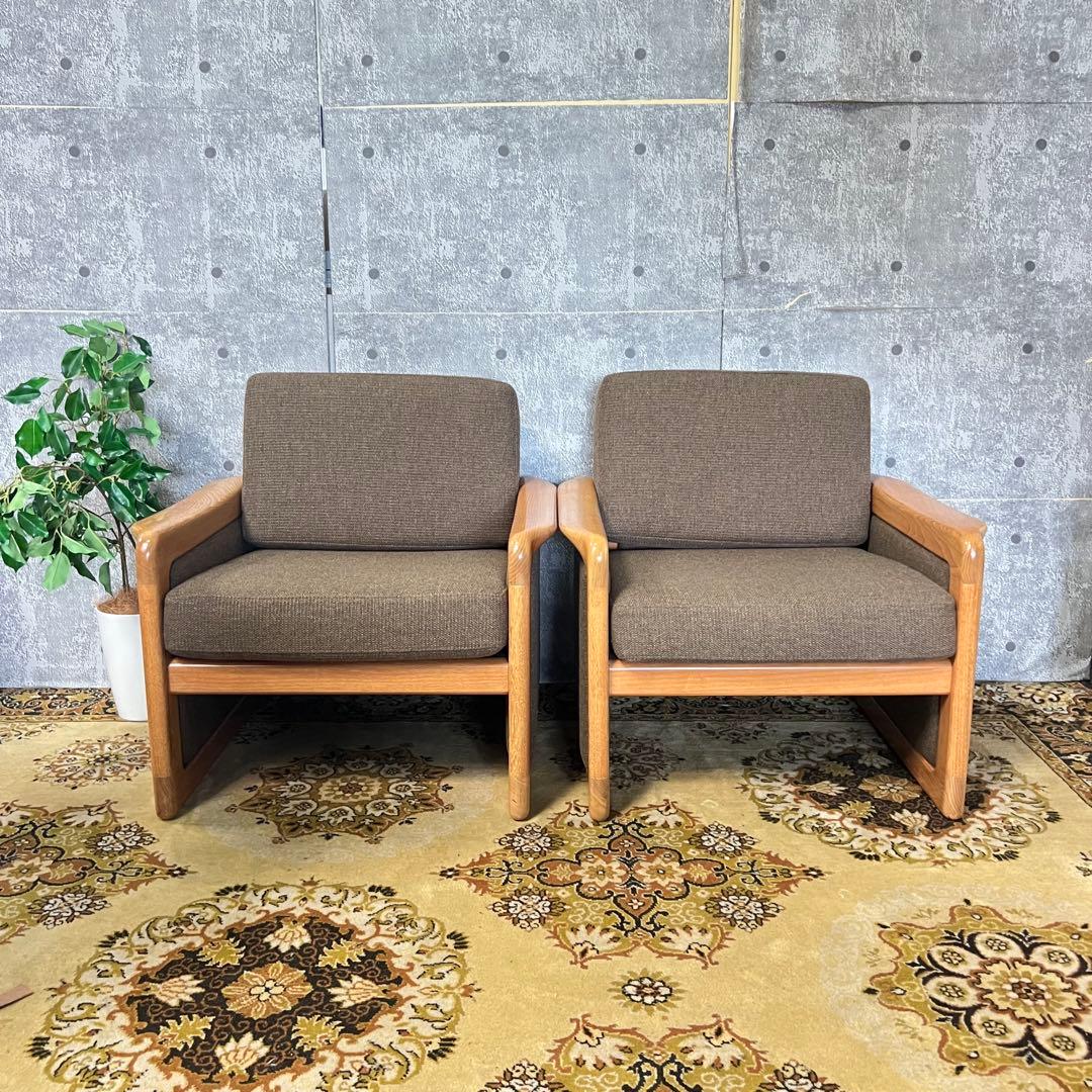 ꧁dyrlund デューロン꧂1人掛けアームソファ2脚セット デンマーク製 北欧