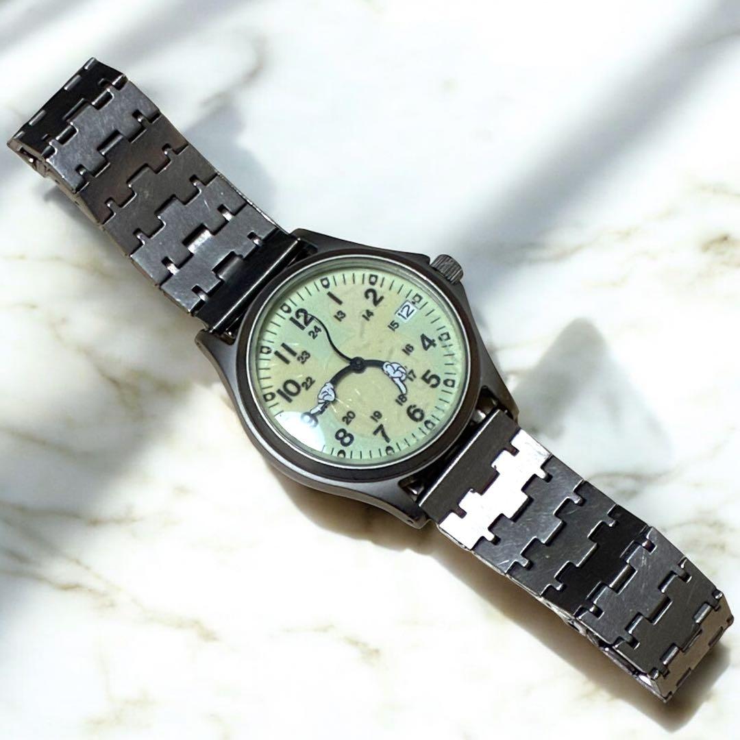 東京ディズニーランド SEIKOコラボ 夜光文字盤ミッキー 腕時計 シルバー