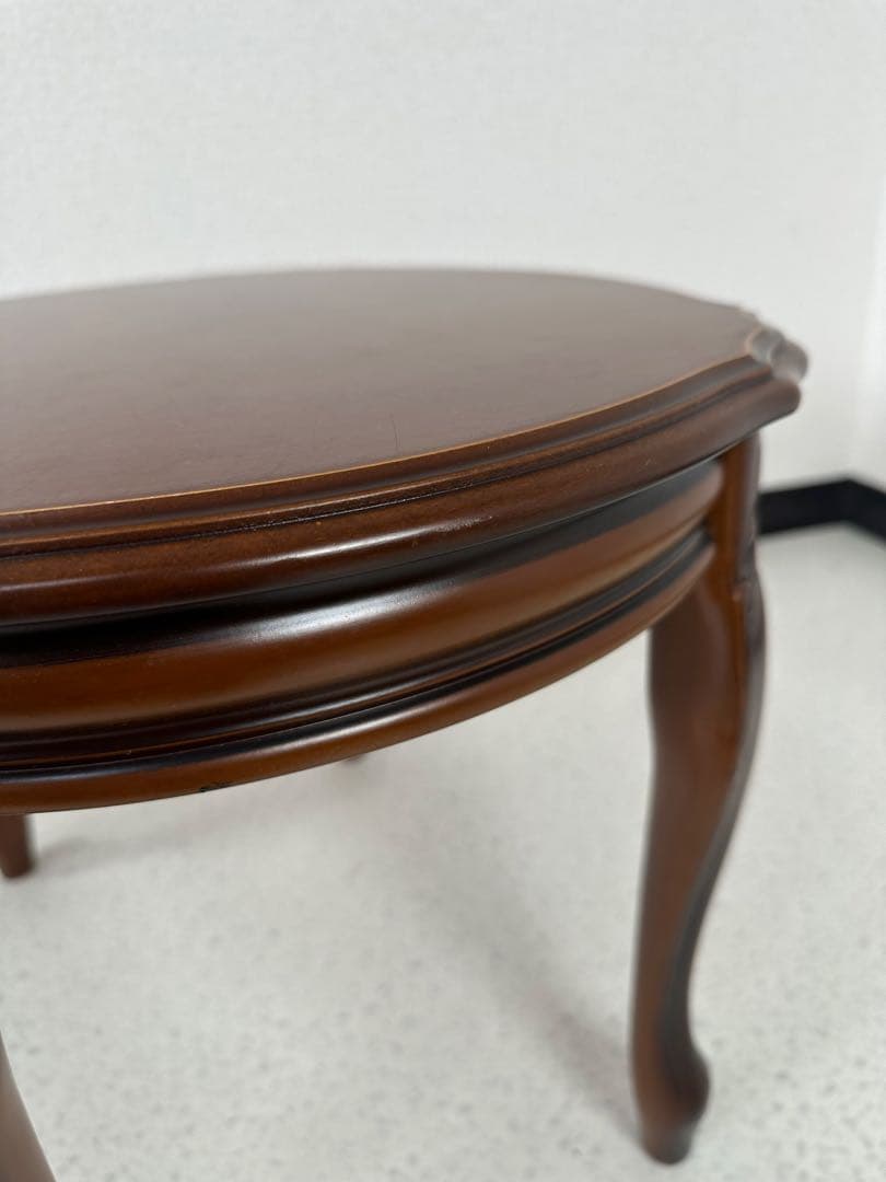 コーヒーテーブル ローテーブル 楕円 無垢 オーバル 花台 猫脚 ※i4※