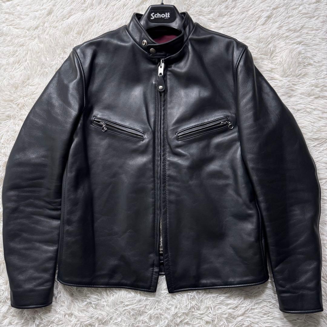 極美品✨schott ライダースジャケット　シングル　641XX 7009　38