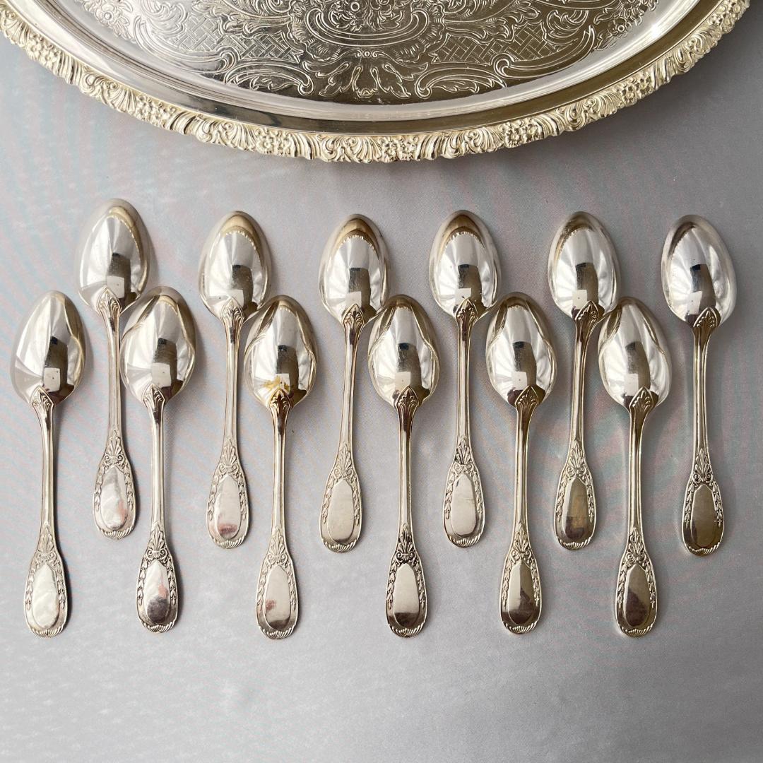 【仏蘭西】 帝政様式 コーヒースプーン 12本 14.5cm