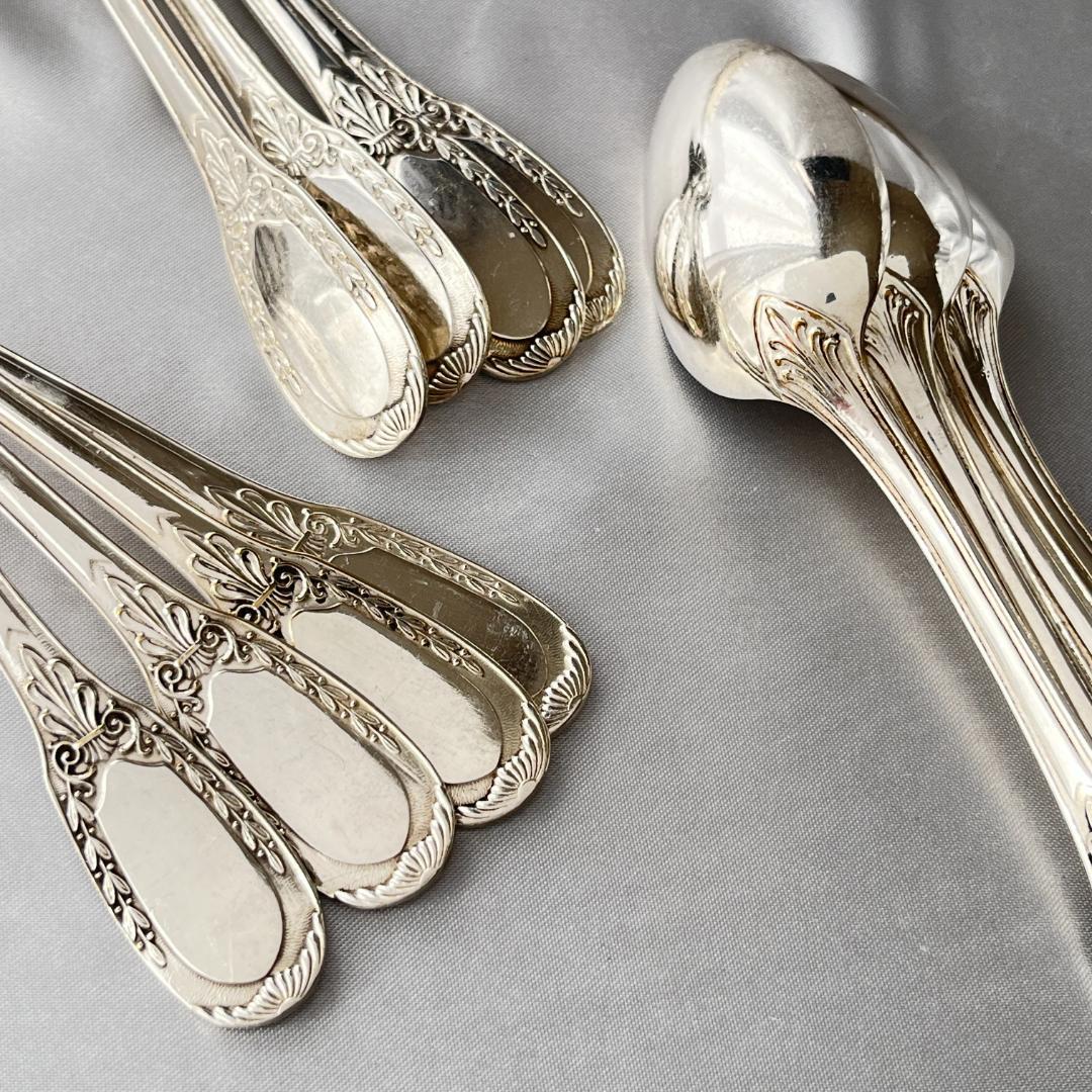 【仏蘭西】 帝政様式 コーヒースプーン 12本 14.5cm