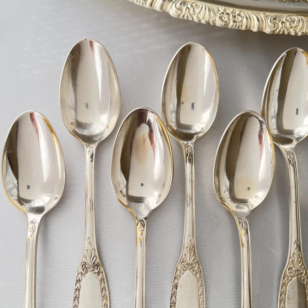 【仏蘭西】 帝政様式 コーヒースプーン 12本 14.5cm