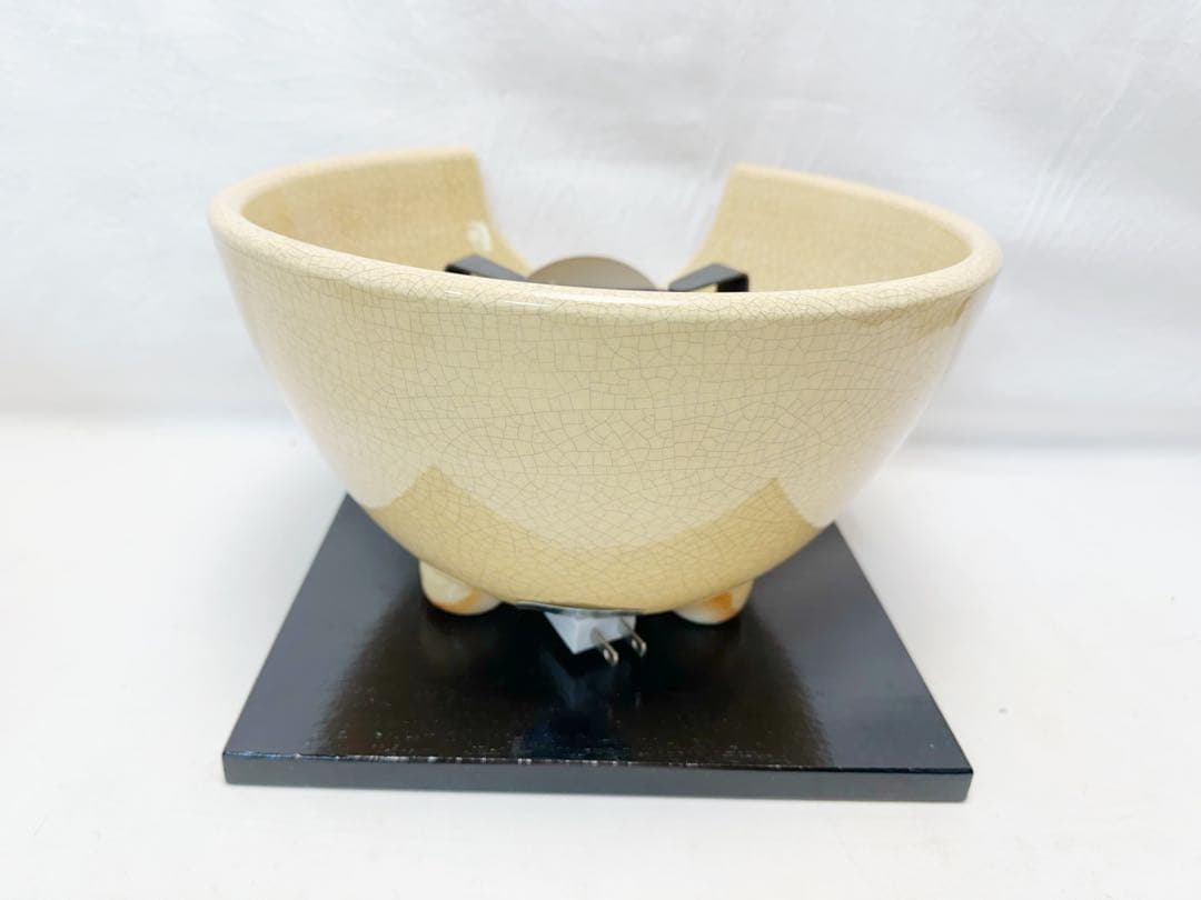 未使用 茶道具 風炉型 電熱器 さつま枇杷色紅鉢 野々田式 香入 まえがわらけ