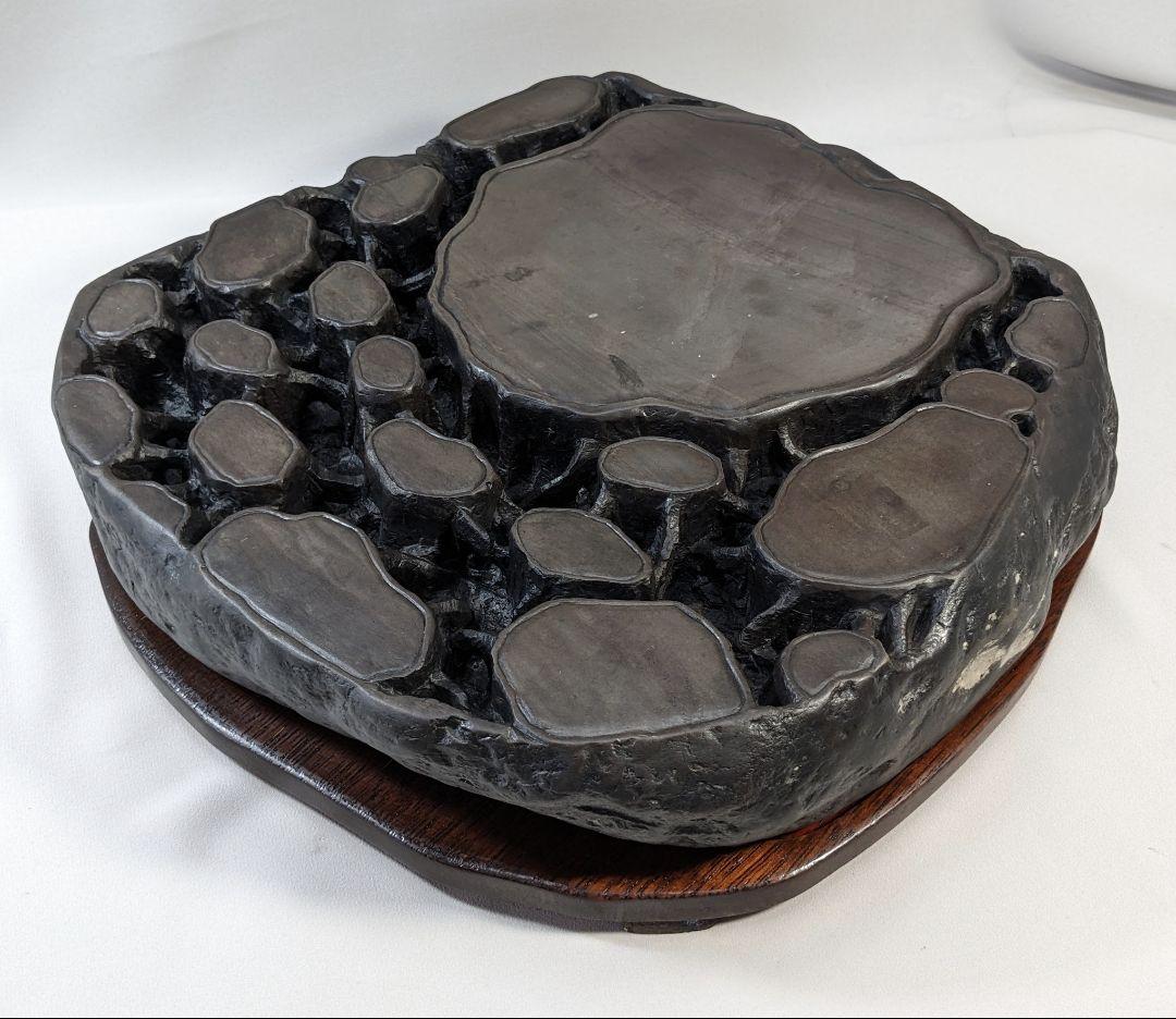 中国端渓硯　超特大硯　石紋　石斑　鋒鋩（ほうぼう）　馬肝色　骨董　書道具　希少品