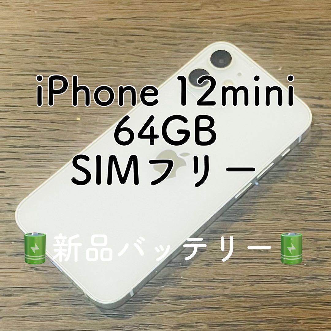 美品iPhone12mini 本体 ホワイト 64GB SIMフリー 動作確認済