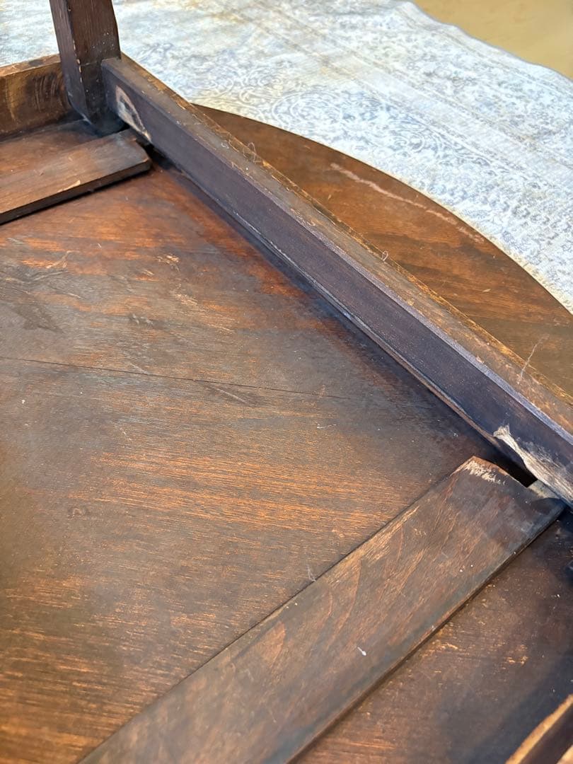 昭和アンティーク　木製ちゃぶ台　丸テーブル　折りたたみ　レトロ