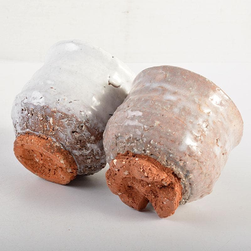 萩焼　田中講平作　湯呑　共箱　2点まとめて　C　6820