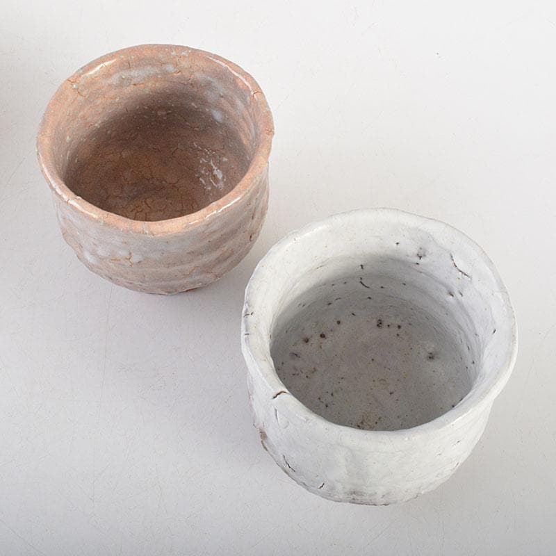 萩焼　田中講平作　湯呑　共箱　2点まとめて　C　6820
