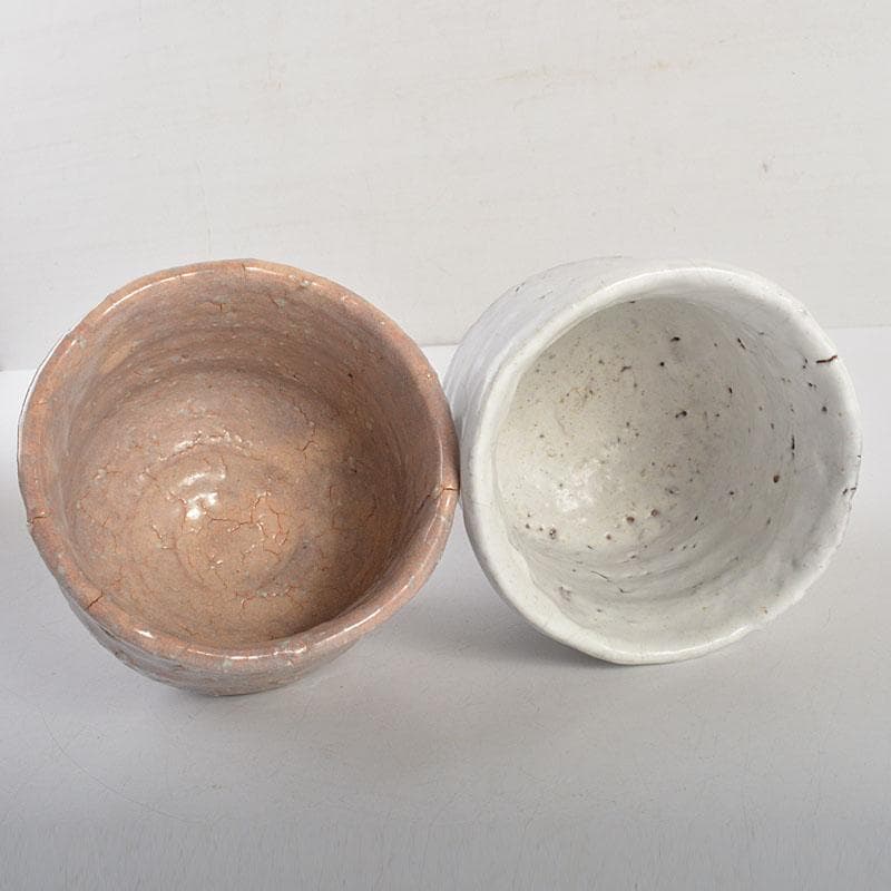 萩焼　田中講平作　湯呑　共箱　2点まとめて　C　6820