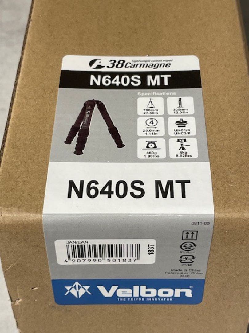 未使用■Velbonベルボン カーボン三脚38Carmagne N640S MT
