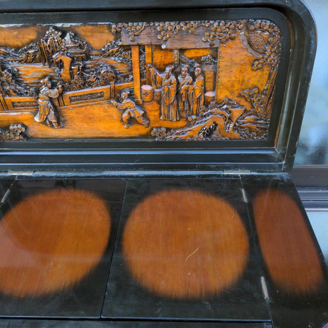 彫刻アンティーク家具　アンティーク家具　中国製チェストバー