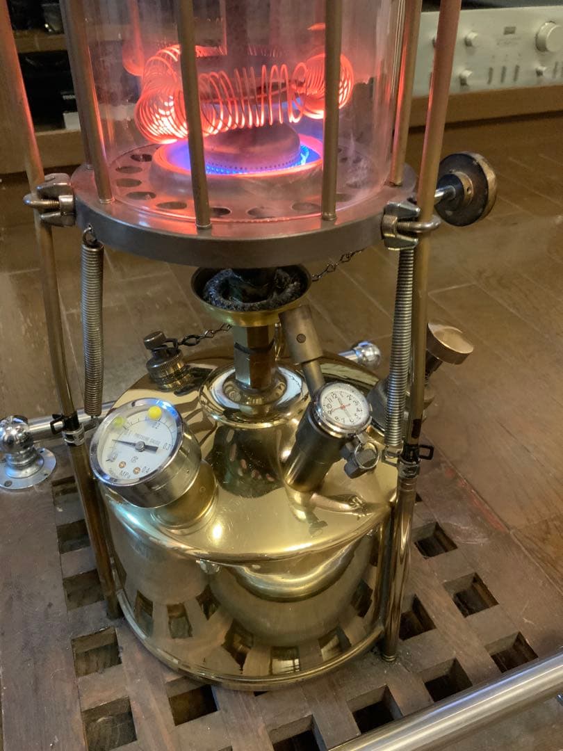 希少初期モデル 武井バーナー パープルストーブ501A真鍮製五徳固定内蔵