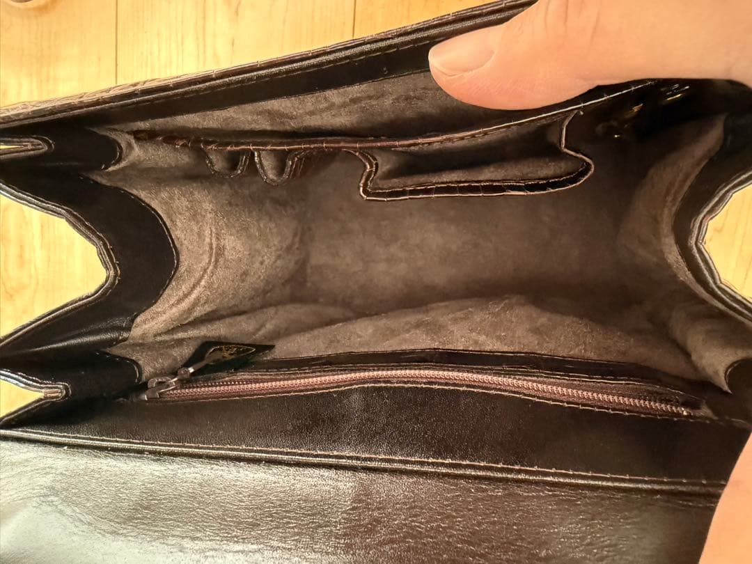 クロコダイルハンドバック　JRA276 ブラウン