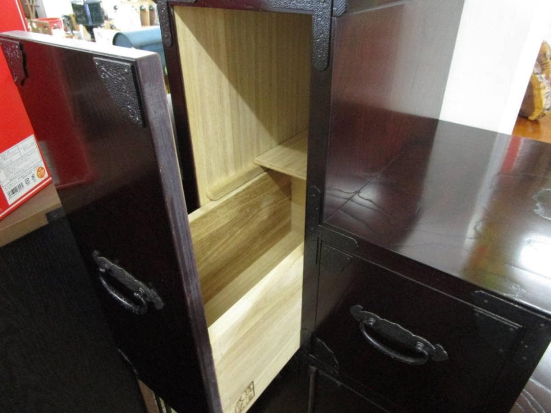 伝統　筑後民芸　階段箪笥　伝統工芸家具　階段型収納　古民家風　店舗ディスプレイ