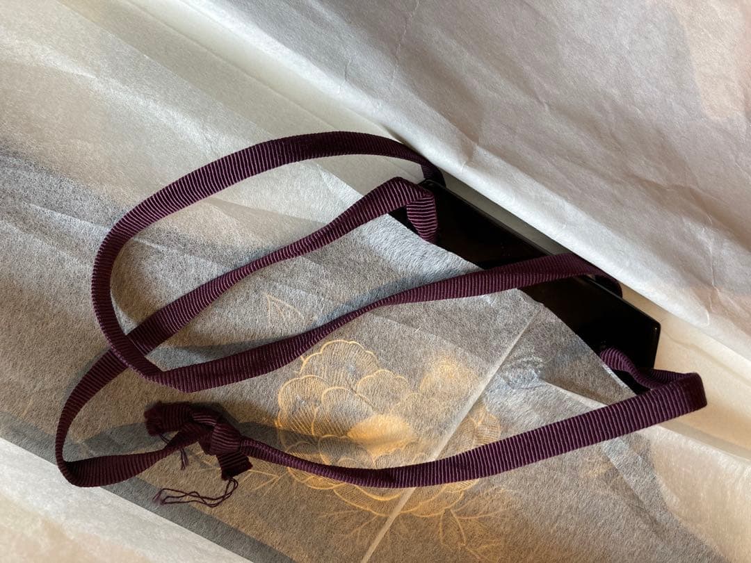 川連漆器　衣紋掛け　着物ハンガー　黒　うるし塗装　天然木　約80㎝