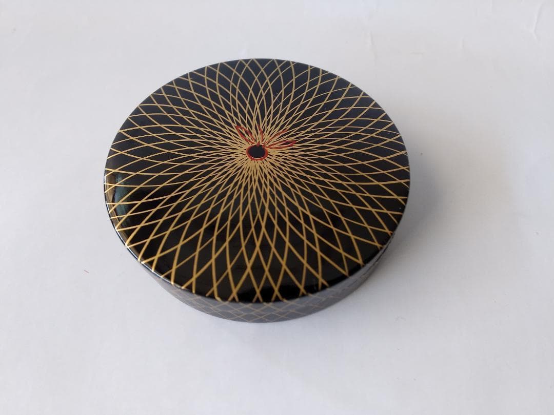 網代香合 二宮閑山 作 共箱 漆器 漆芸 香合 抹茶 茶道具 新品 未使用品