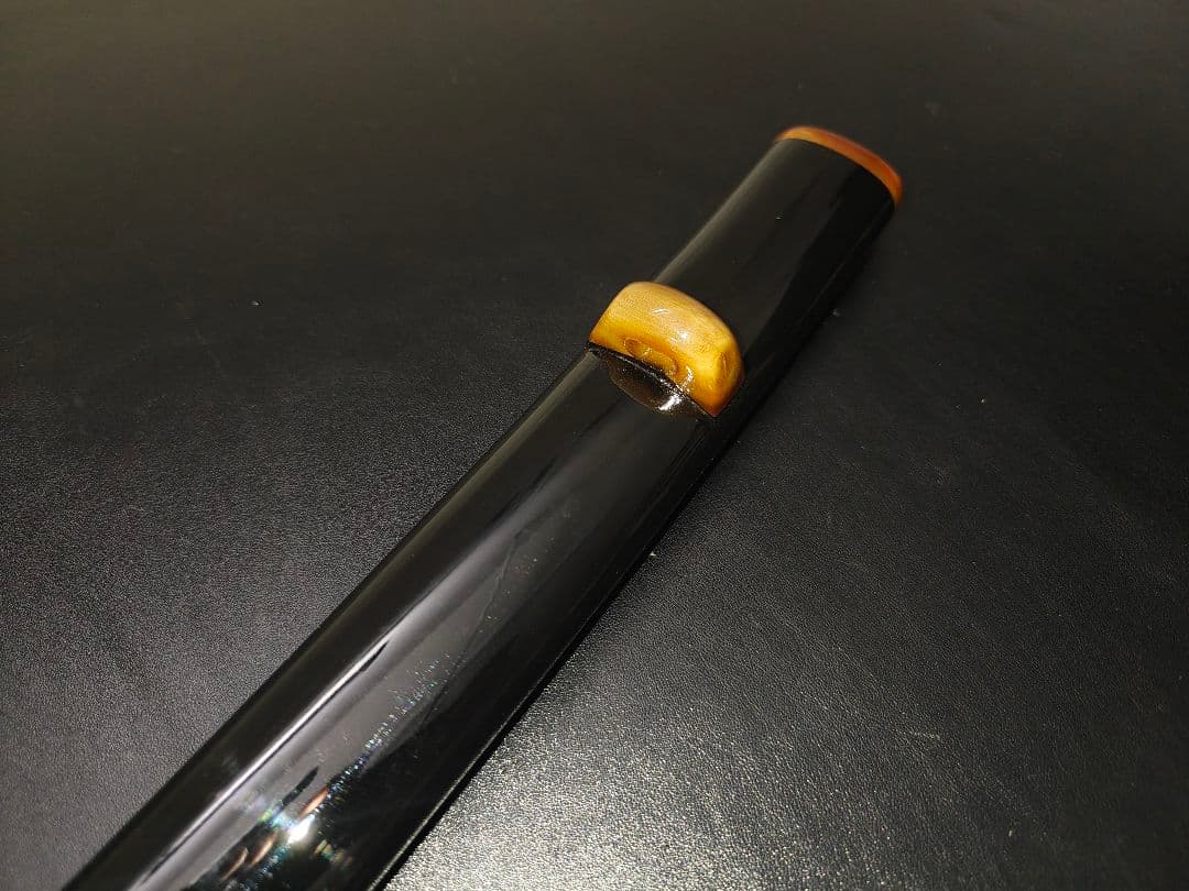 日本刀鞘　牛角黒色鞘　大刀　打刀　日本刀　刀装具　栗形　武道具　刀剣美術