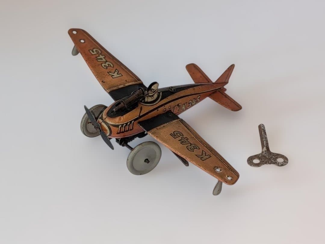 Theodoros　アンティーク 飛行機型 ブリキのおもちゃ K345