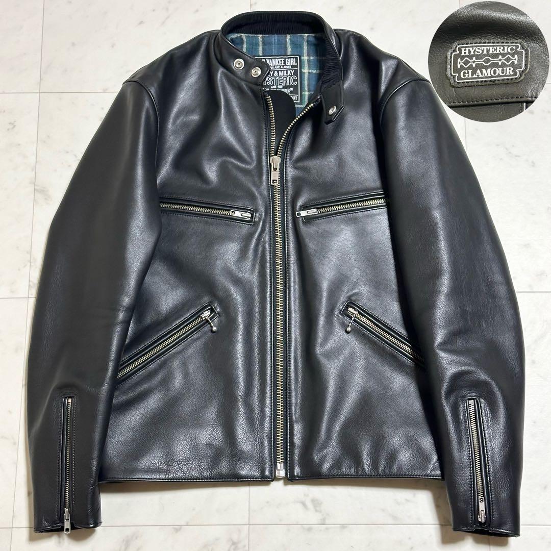 美品 ヒステリックグラマー RAZOR BLADE LOGO ワッペンライダース