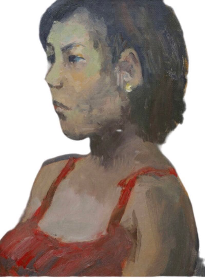 【模写】小磯良平 美人画 油彩 額60×51cm 送料込み