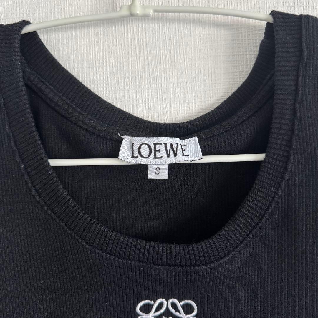 LOEWE ロエベ アナグラム クロップド タンクトップ ブラック S