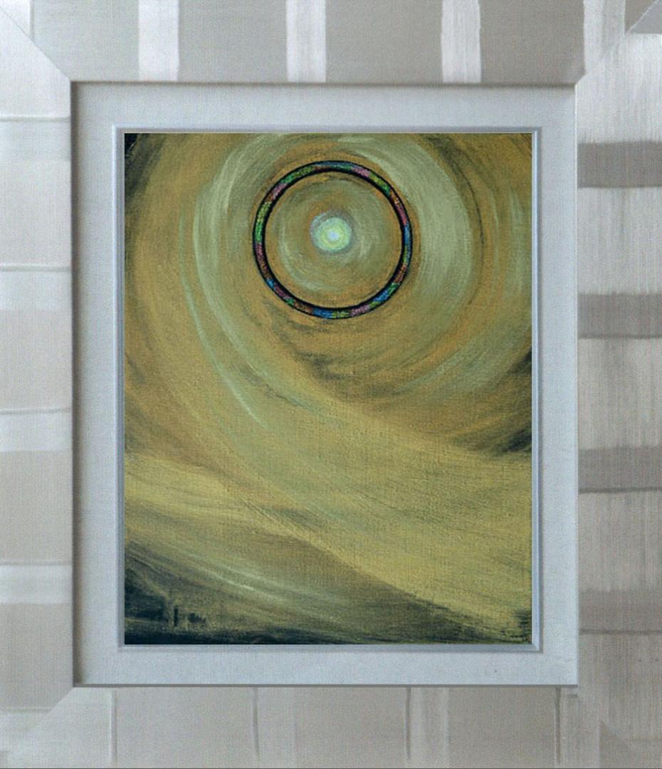 油絵 菅家令子 絵 絵画インテリア額付(銀) F3-G172023 風景祈り希望