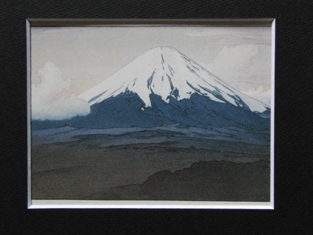 吉田博、【山中村】、希少な額装用画集より、美品、日本人画家、新品額装付