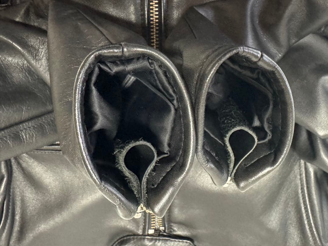 KADOYA ブラック レザー シングルライダース