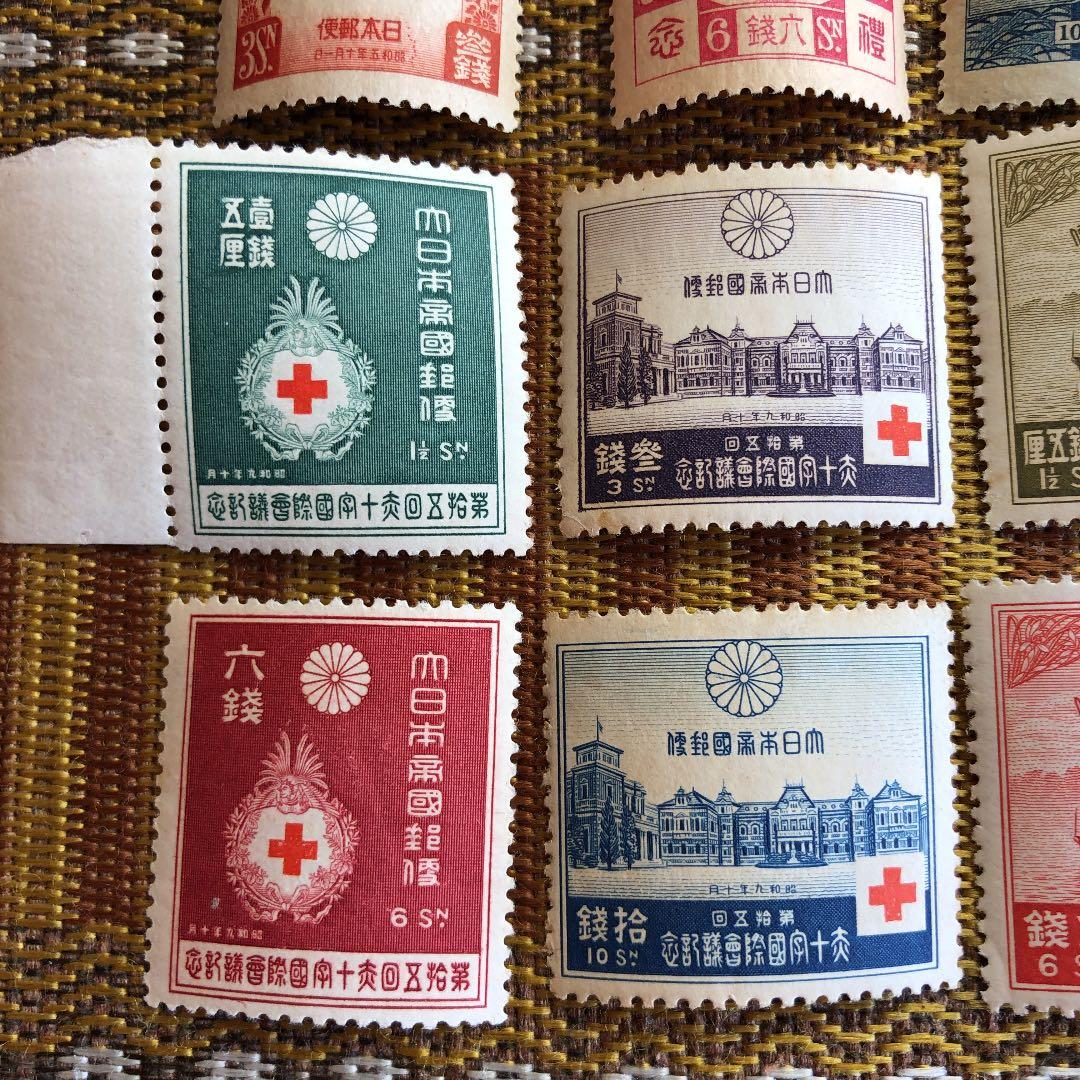 昭和3〜10年記念切手単片全種裏糊ツヤピカ！ヒンジ跡無！カタログ価26,650円