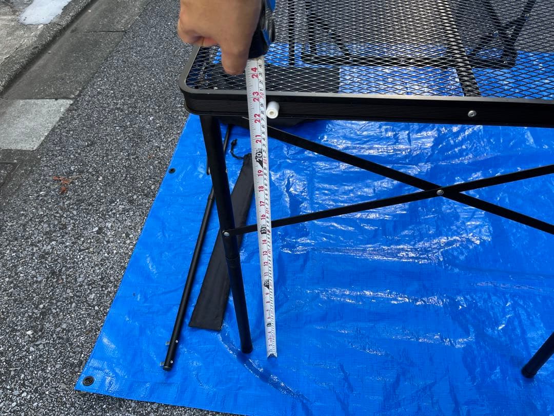 ロゴス(LOGOS) アイアンメッシュ テーブル　収納バック付き