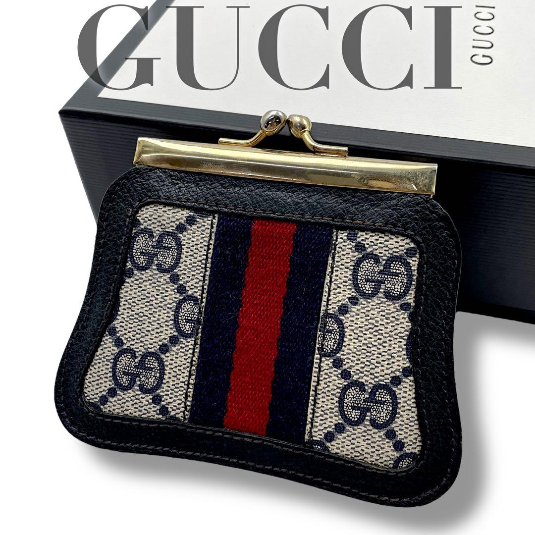 【美品】GUCCI グッチ　ケース　シェリーライン　オールドグッチ　GG