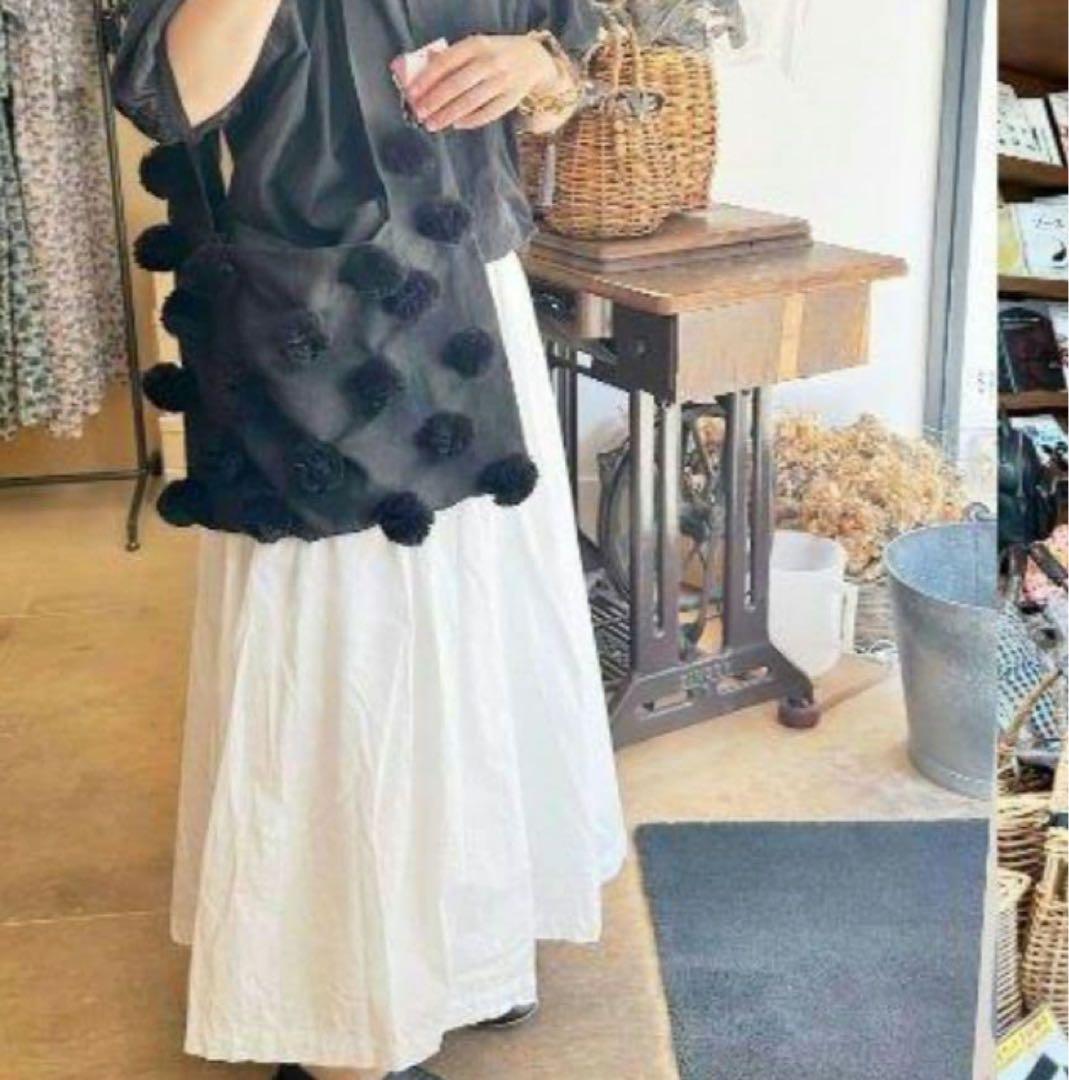堀川波さん　BonBonバッグ　ボンボン　ブラック　リネン　ショルダーバック