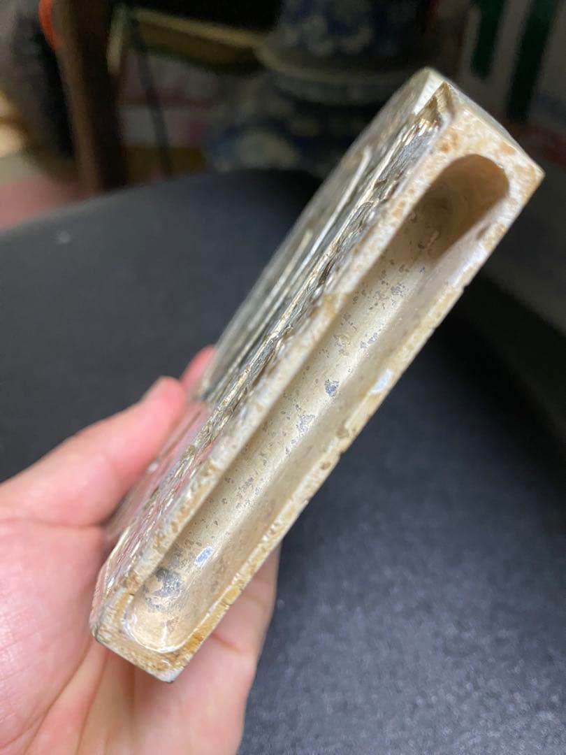 中國古美術石製の彫刻置物