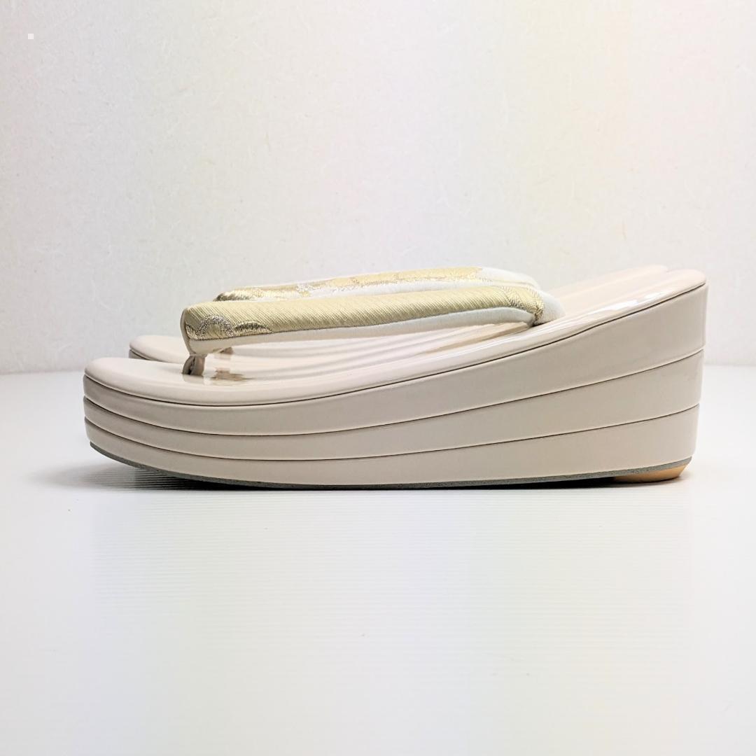 和装 草履 バッグ セット 帯地 ベージュ クリーム フリーサイズ u94-4