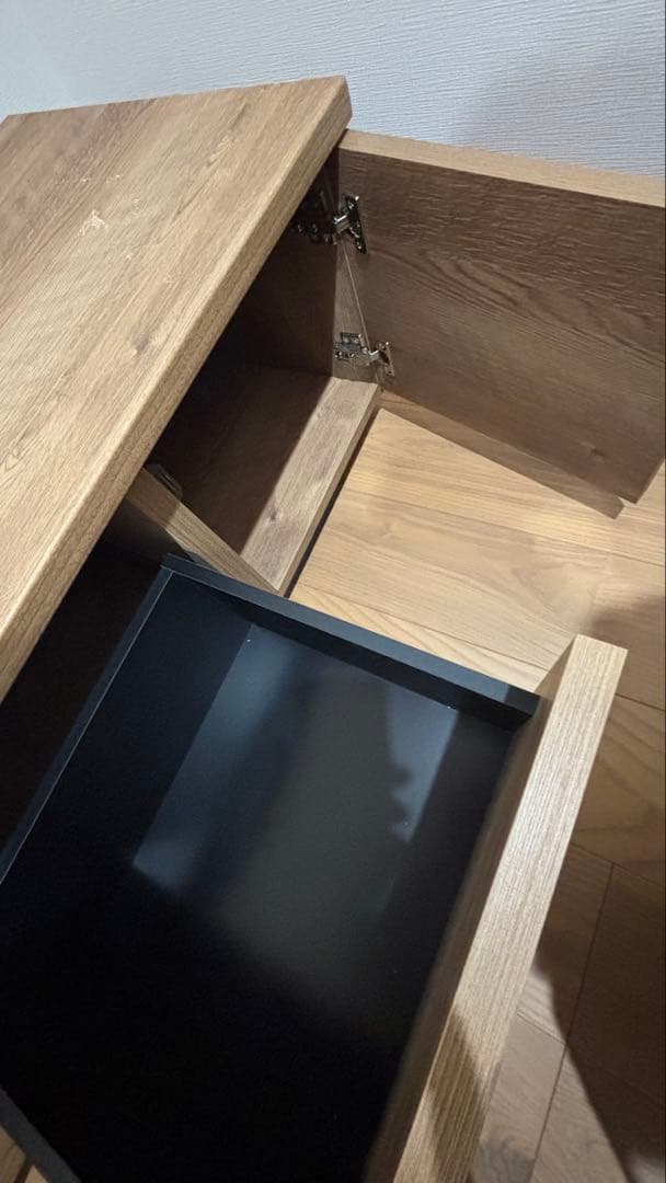 LOWYA 木目調 引き出し式 テレビ台